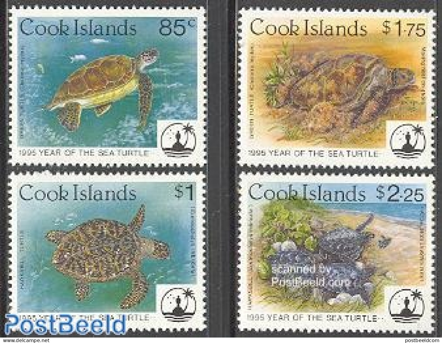 Cook Islands 1995 Sea Turtles 4v, Mint NH, Nature - Reptiles - Turtles - Andere & Zonder Classificatie