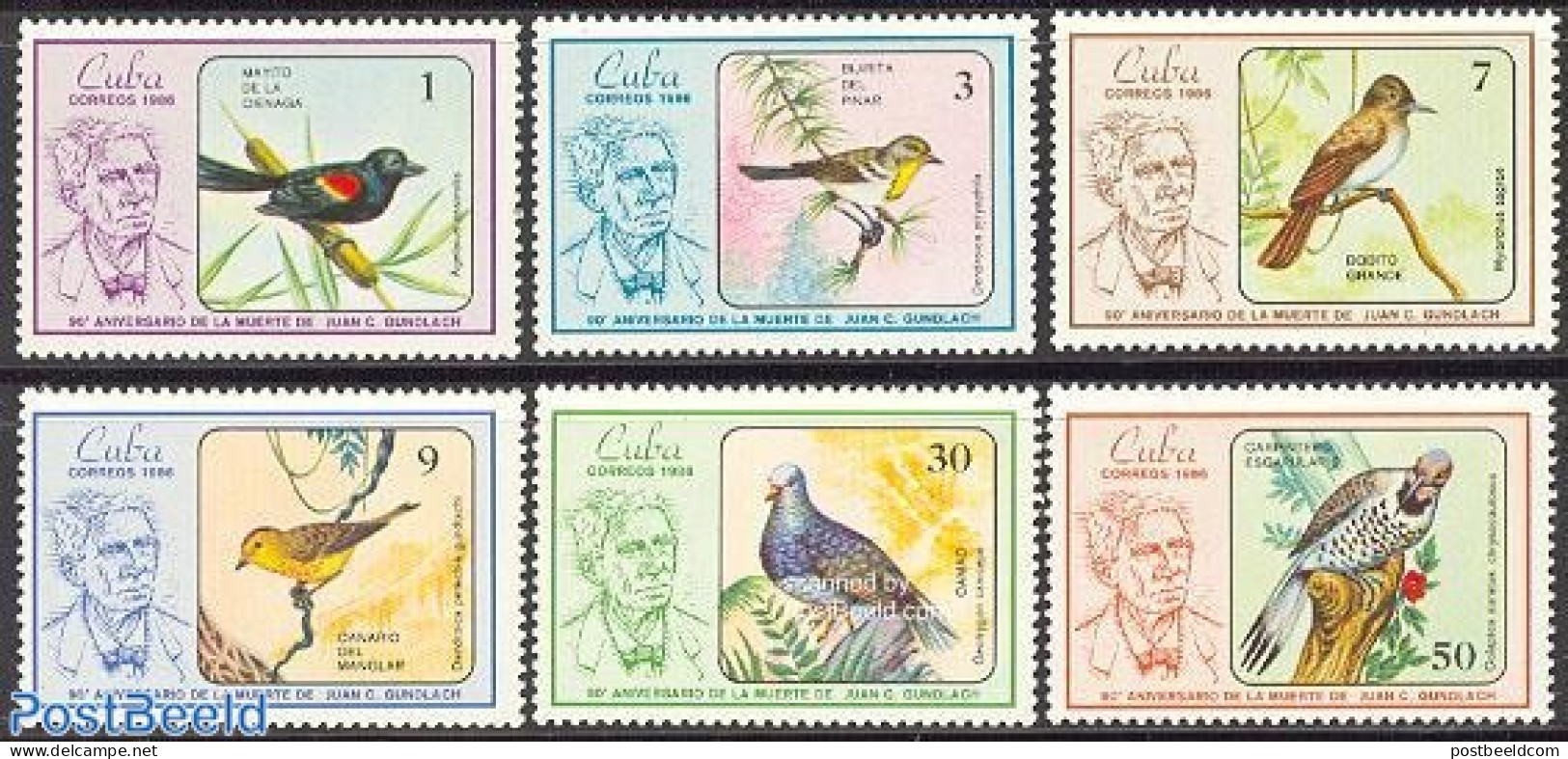 Cuba 1986 Gundlach, Birds 6v, Mint NH, Nature - Birds - Pigeons - Unused Stamps