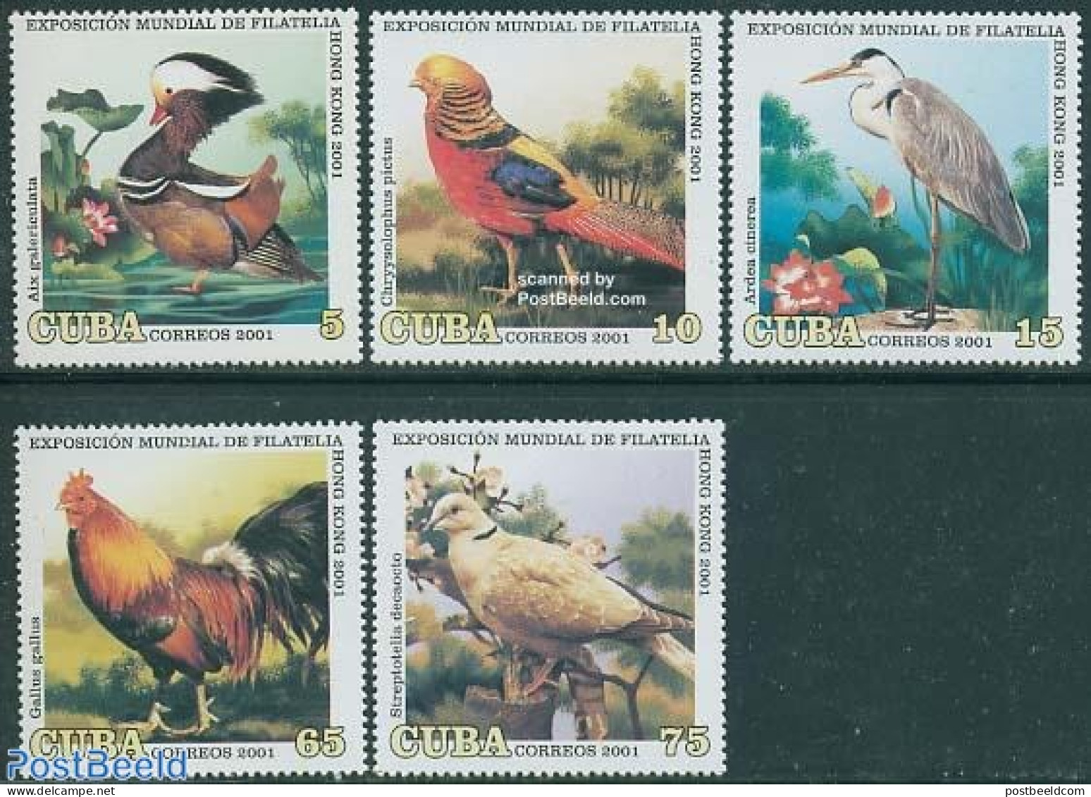 Cuba 2001 Hong Kong, Birds 5v, Mint NH, Nature - Birds - Ducks - Poultry - Philately - Unused Stamps