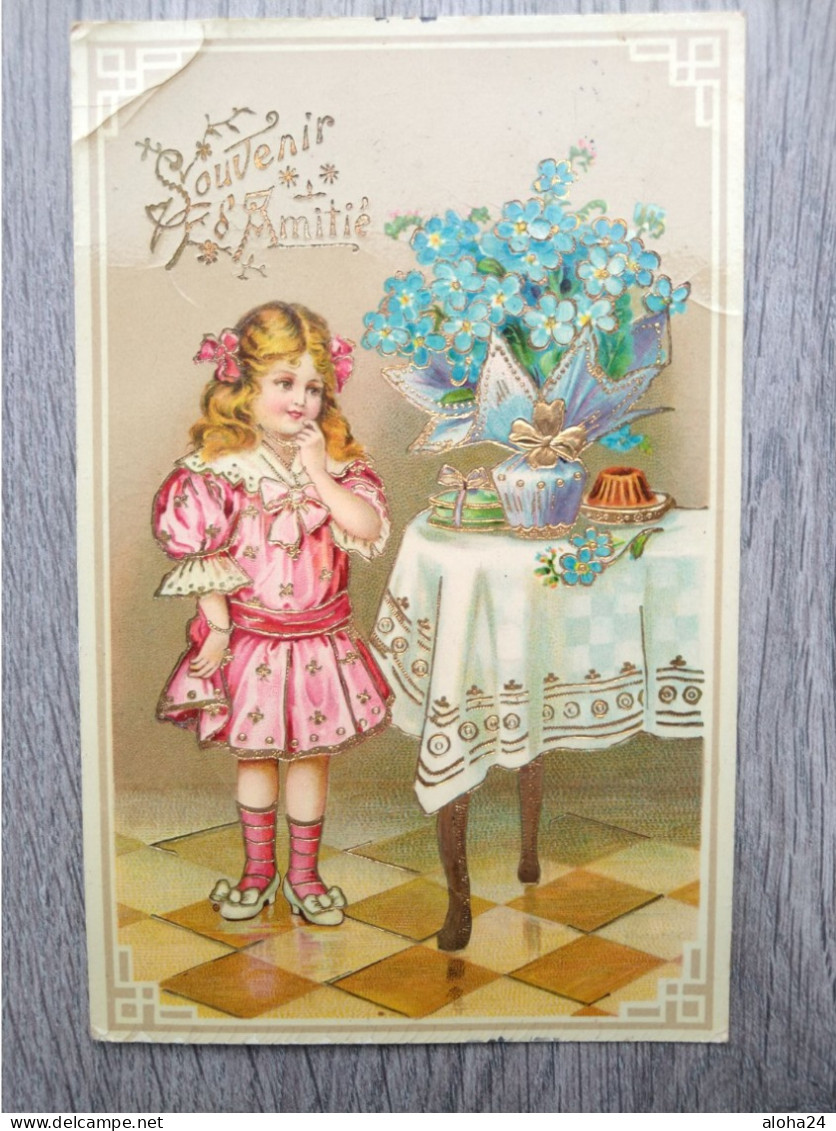 FANTAISIE SOUVENIR AMITIE FILLETTE FLEURS - 10100 - Autres & Non Classés