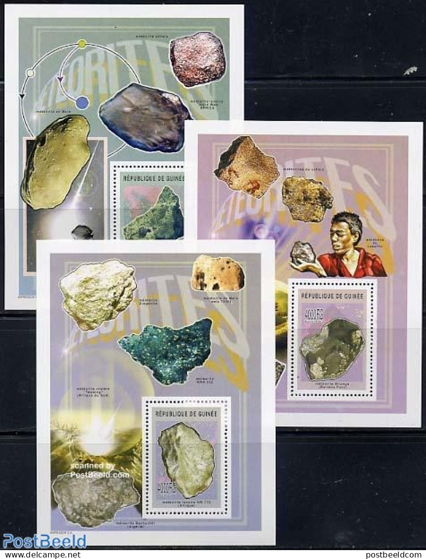 Guinea, Republic 2004 Meteorites 3 S/s, Mint NH, History - Science - Geology - Astronomy - Astrología