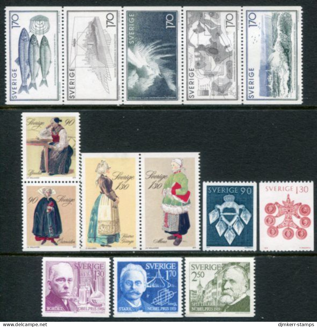 SWEDEN 1979 Issues Almost Complete  MNH / **.  Michel 1053-95, Block 7 Except 1056 - Ungebraucht