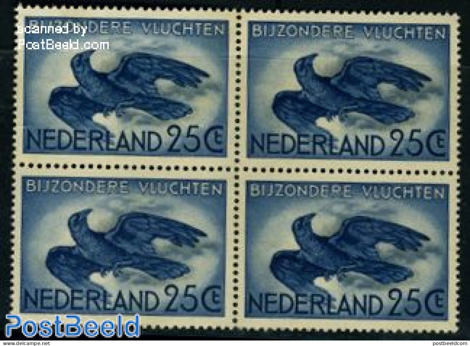 Netherlands 1953 Airmail 1v Block Of 4 [+], Mint NH, Nature - Birds - Poste Aérienne