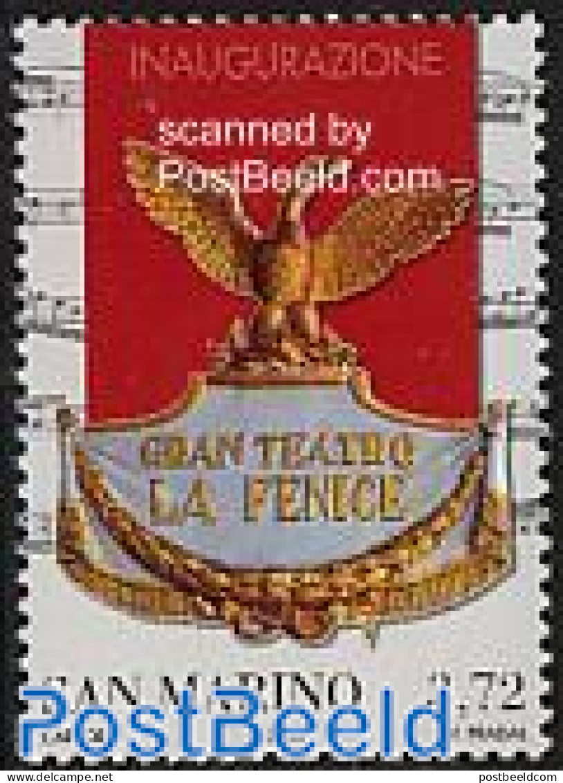 San Marino 2003 La Fenice 1v, Mint NH, Nature - Performance Art - Birds - Music - Staves - Theatre - Unused Stamps