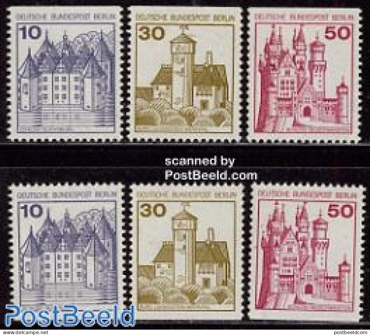 Germany, Berlin 1977 Definitives 6v From Booklets, Mint NH, Art - Castles & Fortifications - Ongebruikt