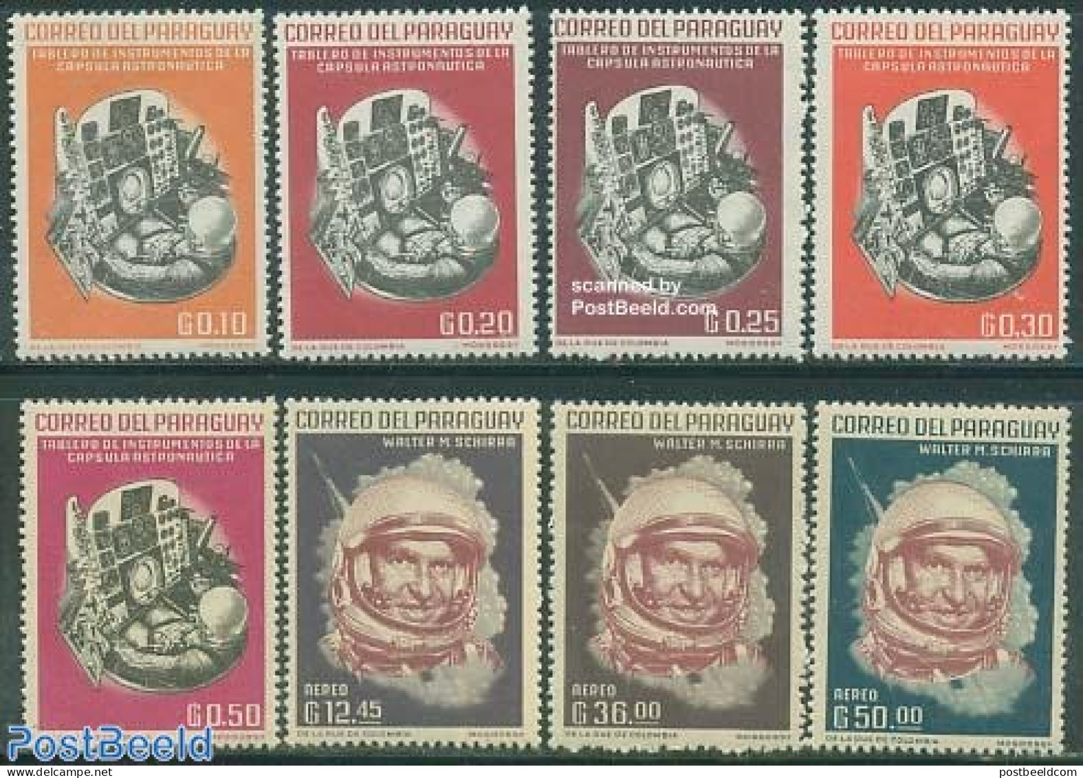 Paraguay 1963 Rockets & Satellites 8v, Mint NH, Transport - Space Exploration - Paraguay