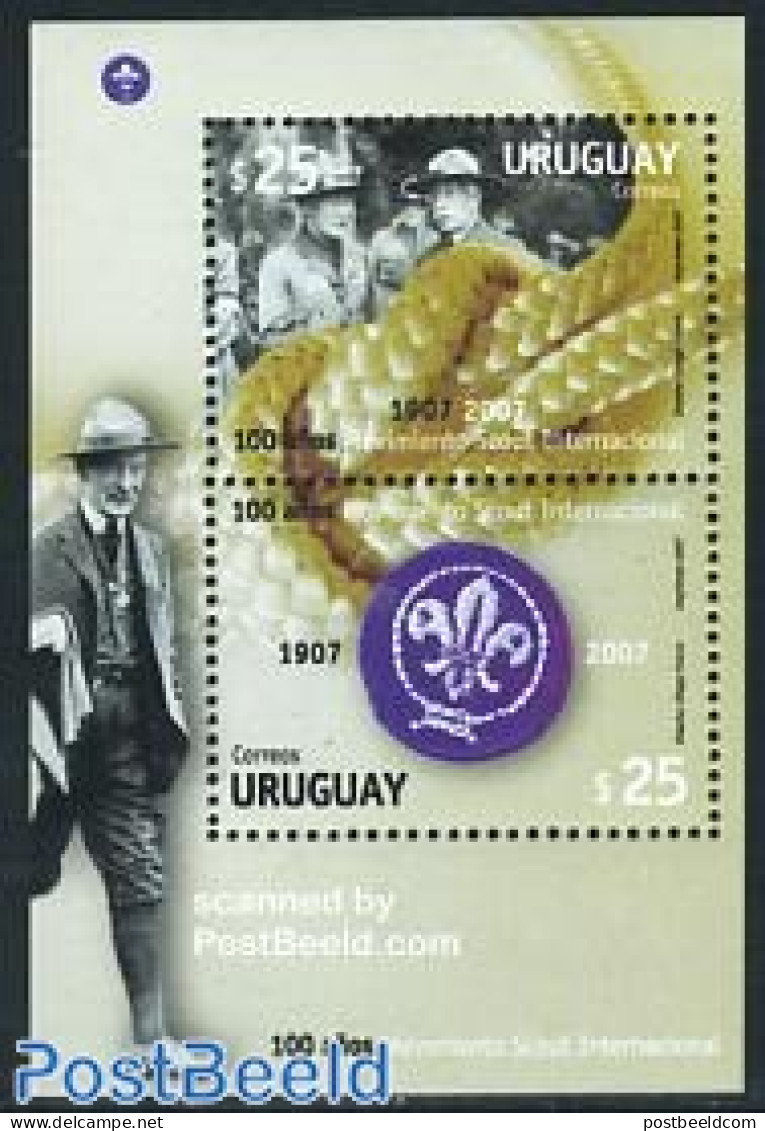 Uruguay 2007 Scouting Centenary S/s, Mint NH, Sport - Scouting - Uruguay