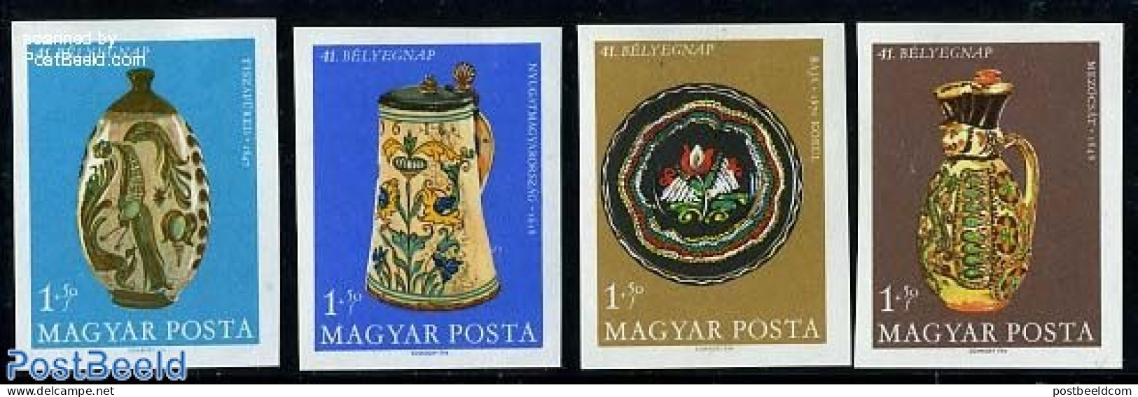 Hungary 1969 Stamp Day 4v Imperforated, Mint NH, Stamp Day - Art & Antique Objects - Neufs
