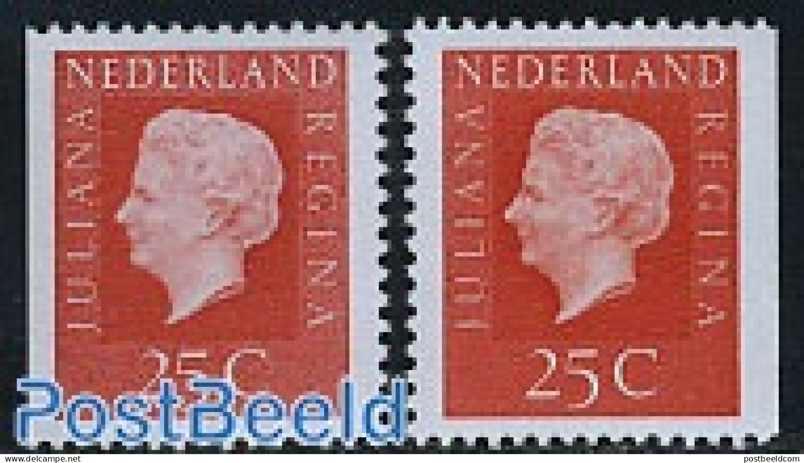 Netherlands 1969 Definitives From Booklets 2v Normal Paper, Mint NH - Ungebraucht