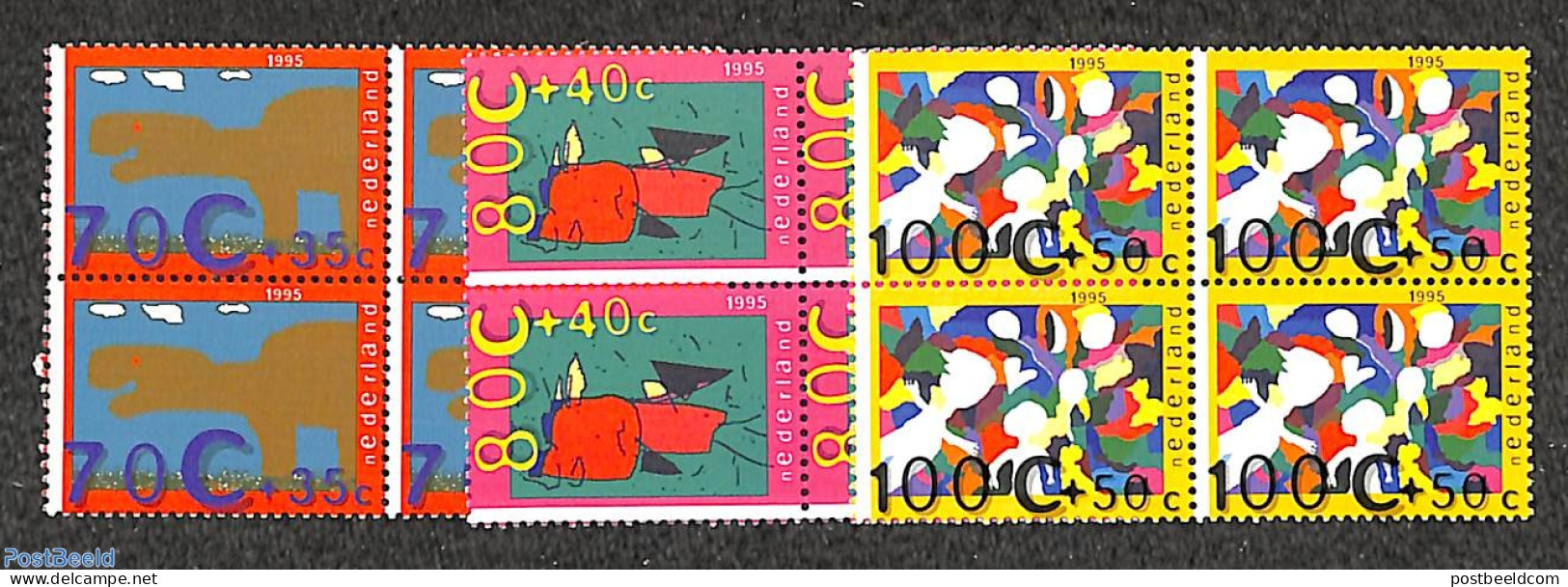 Netherlands 1995 Child Welfare 3v Blocks Of 4 [+], Mint NH, Nature - Nuovi