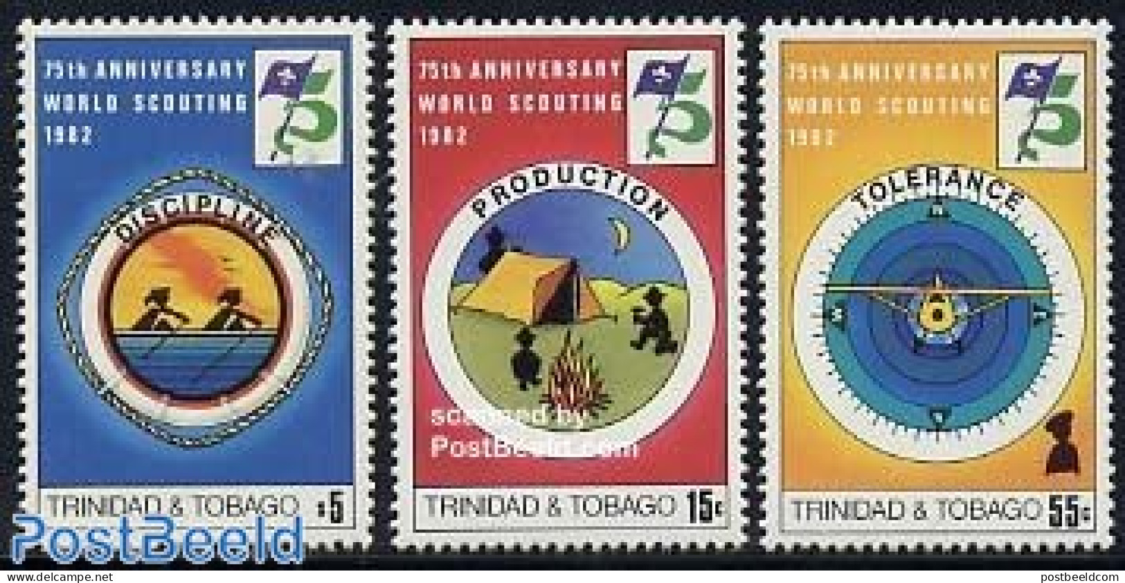 Trinidad & Tobago 1982 75 Years Scouting 3v, Mint NH, Sport - Scouting - Trinidad & Tobago (1962-...)