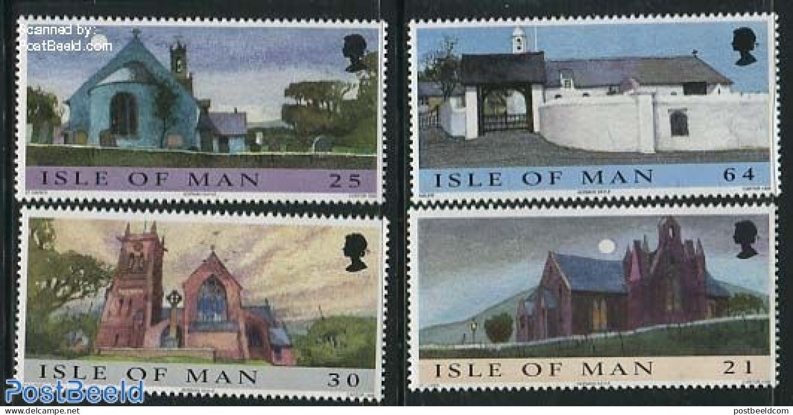 Isle Of Man 1999 Christmas, Churches 4v, Mint NH, Religion - Christmas - Churches, Temples, Mosques, Synagogues - Christmas