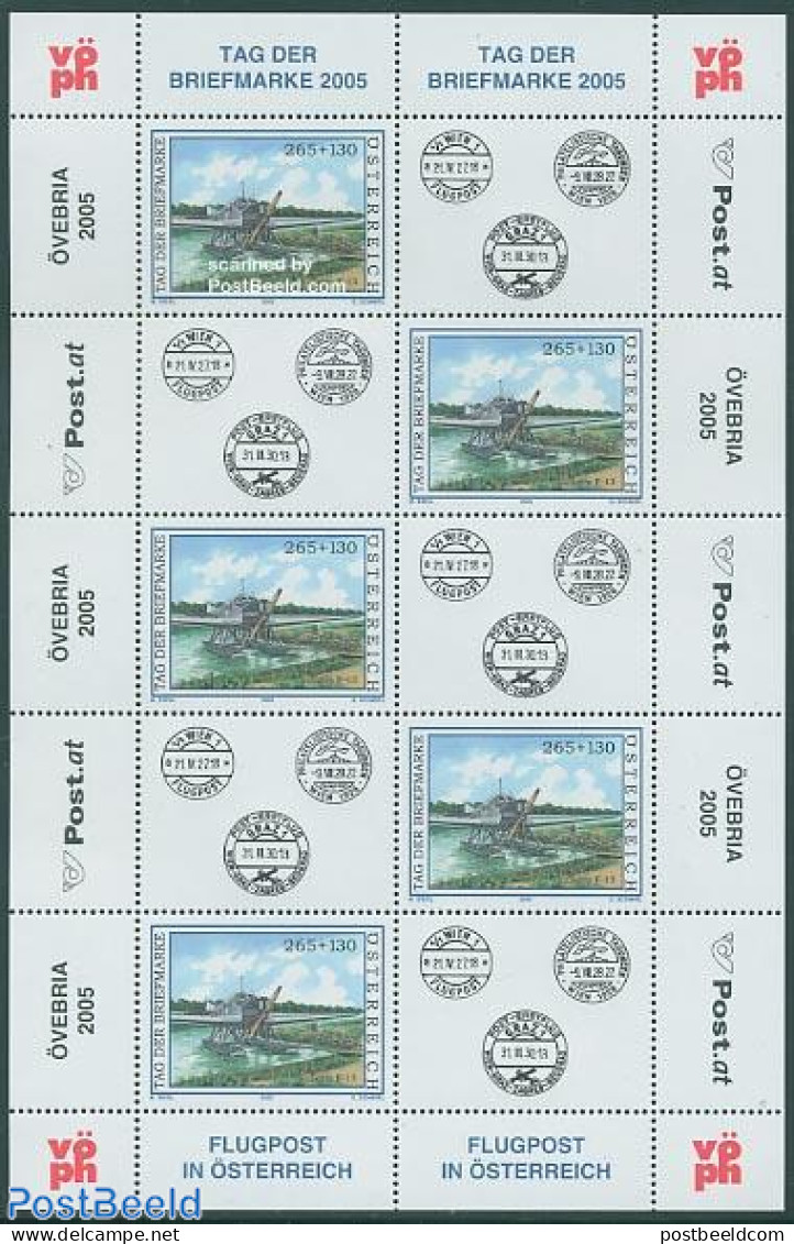 Austria 2005 Stamp Day M/s, Mint NH, Transport - Stamp Day - Aircraft & Aviation - Unused Stamps
