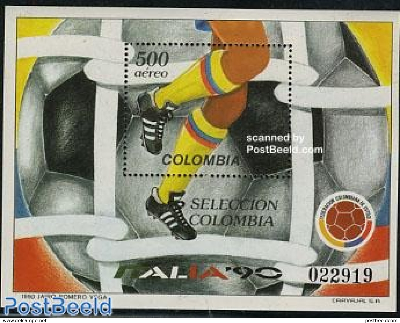 Colombia 1990 World Cup Football S/s, Mint NH, Sport - Football - Colombie