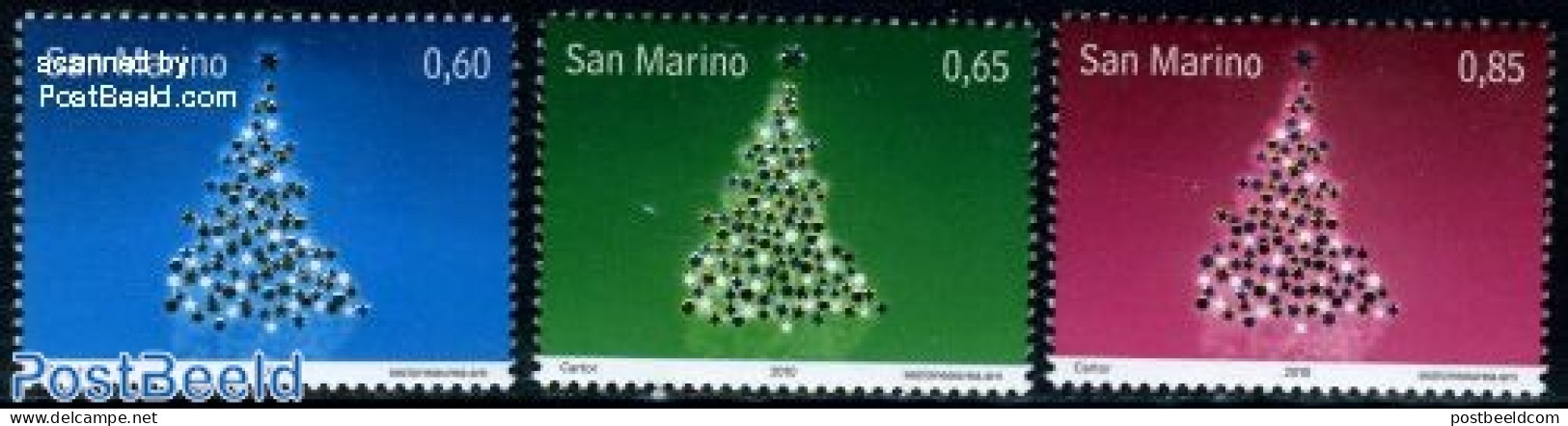 San Marino 2010 Christmas 3v, Mint NH, Religion - Christmas - Neufs