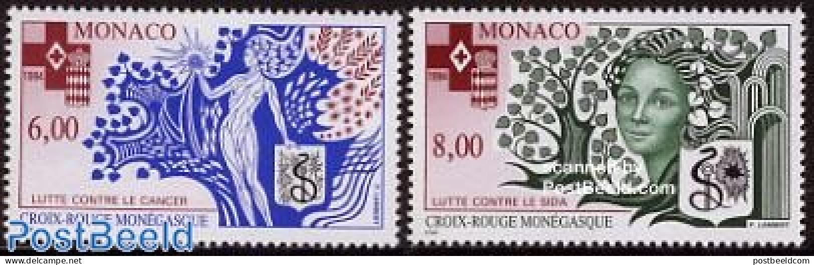 Monaco 1994 Red Ccross 2v, Mint NH, Health - Red Cross - Unused Stamps