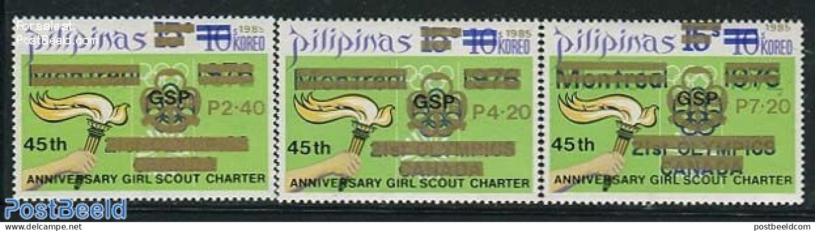 Philippines 1985 Girl Guides 3v, Mint NH, Sport - Scouting - Philippinen
