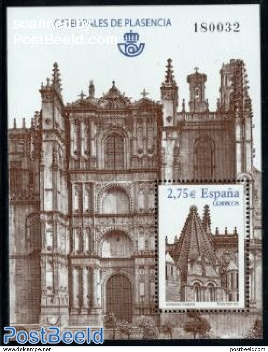 Spain 2010 Plasencia Cathedral S/s, Mint NH, Religion - Churches, Temples, Mosques, Synagogues - Ongebruikt