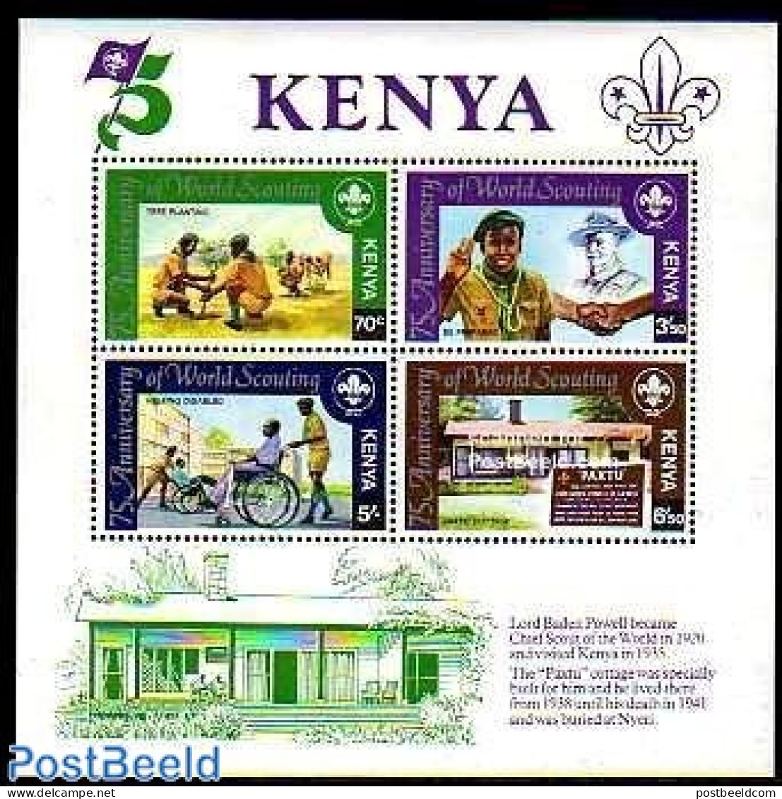 Kenia 1982 Girl Guides S/s, Mint NH, Health - Sport - Disabled Persons - Scouting - Handicaps