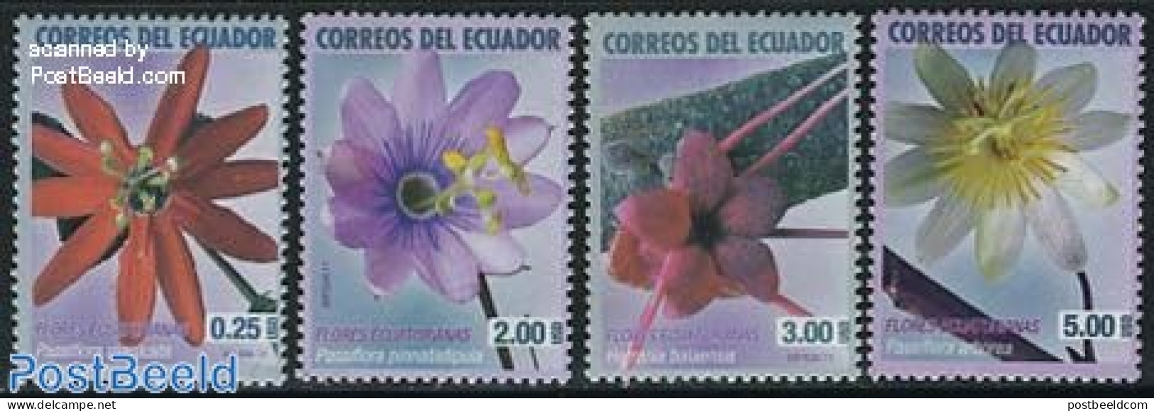 Ecuador 2011 Flowers 4v, Mint NH, Nature - Flowers & Plants - Ecuador