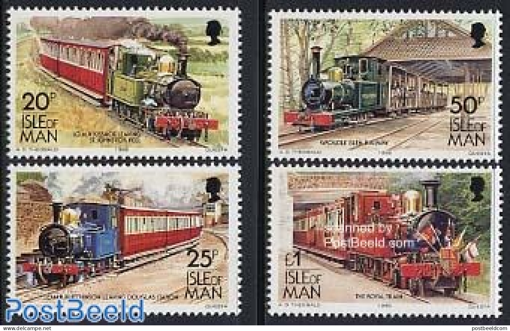 Isle Of Man 1988 Definitives, Railways 4v, Mint NH, Transport - Railways - Eisenbahnen