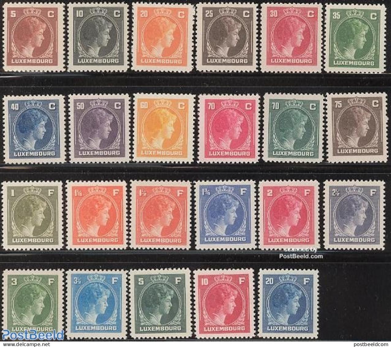 Luxemburg 1944 Definitives 23v, Mint NH - Unused Stamps