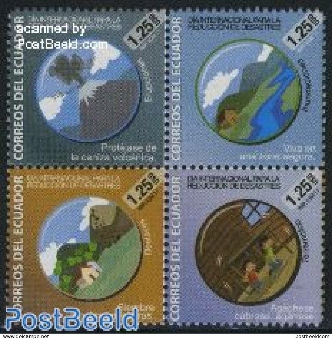 Ecuador 2011 Reduction Of Catastrophes 4v [+], Mint NH, History - Geology - Disasters - Ecuador