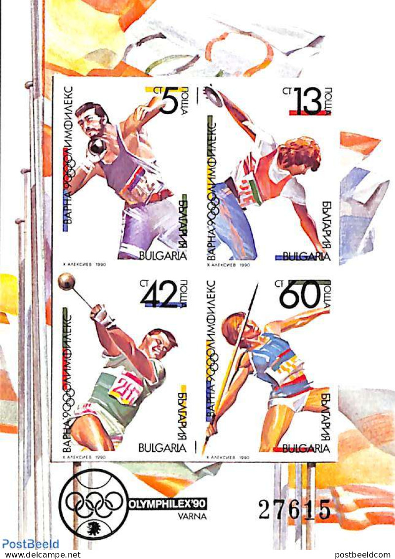 Bulgaria 1990 Olymphilex S/s, Mint NH, Sport - Athletics - Olympic Games - Neufs