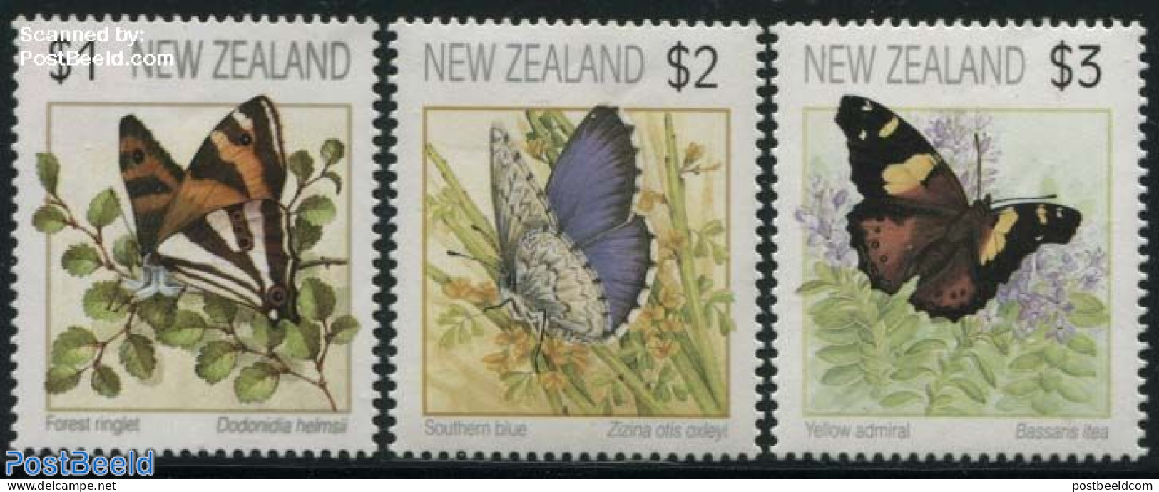 New Zealand 1991 Butterflies 3v, Mint NH, Nature - Butterflies - Unused Stamps