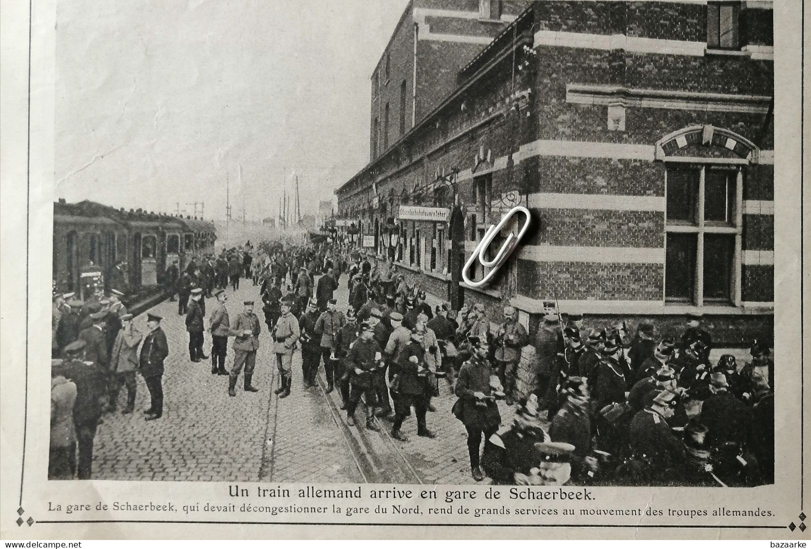 GUERRE / OORLOG 1914 / SCHAERBEEK / UN TRAIN ALLEMAND ARRIVE EN GARE DE SCHAERBEEK - Non Classés