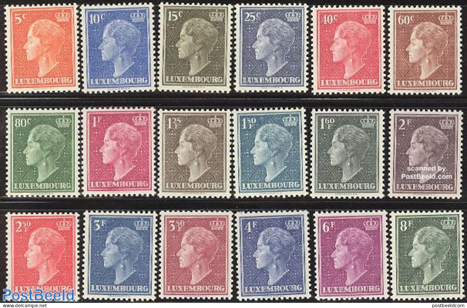 Luxemburg 1948 Definitives 18v, Unused (hinged) - Unused Stamps