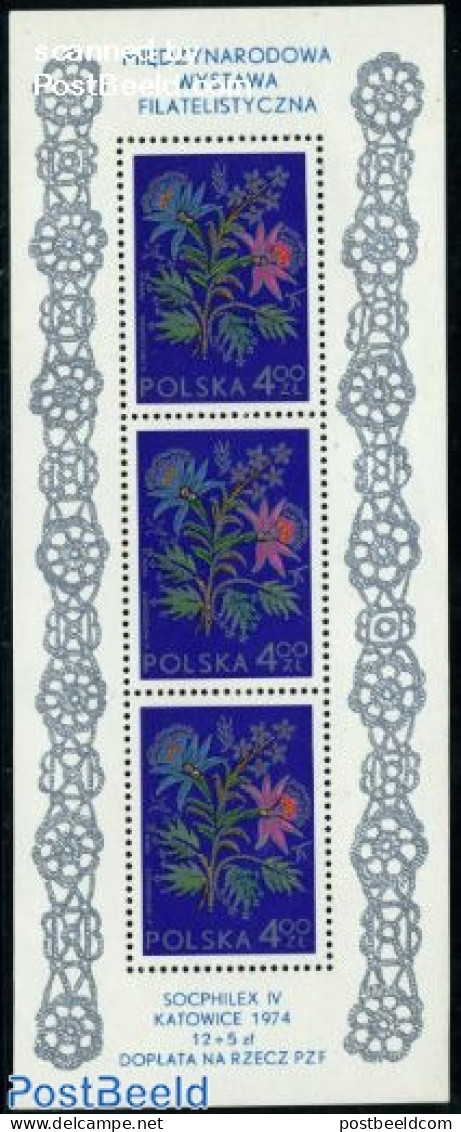 Poland 1974 Socphilex S/s, Mint NH, Nature - Flowers & Plants - Unused Stamps