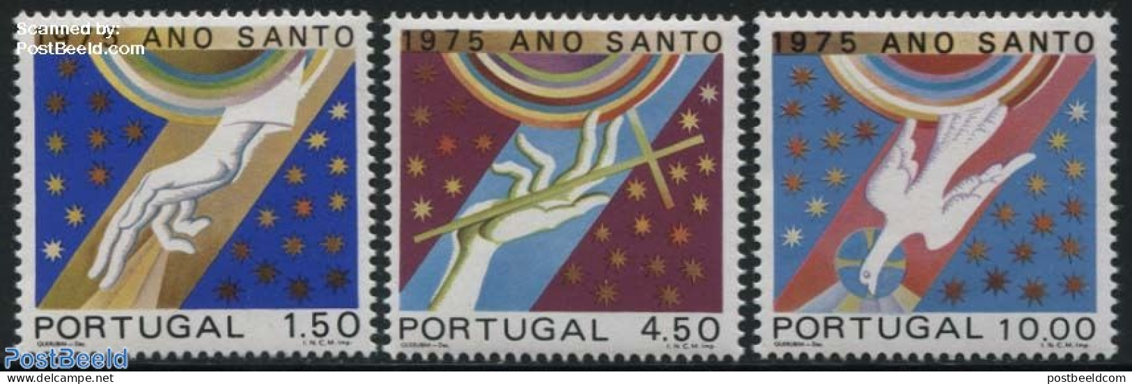 Portugal 1975 Holy Year 3v, Mint NH, Religion - Religion - Ongebruikt