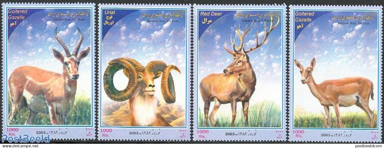 Iran/Persia 2003 Animals, Deers 4v, Mint NH, Nature - Animals (others & Mixed) - Deer - Irán