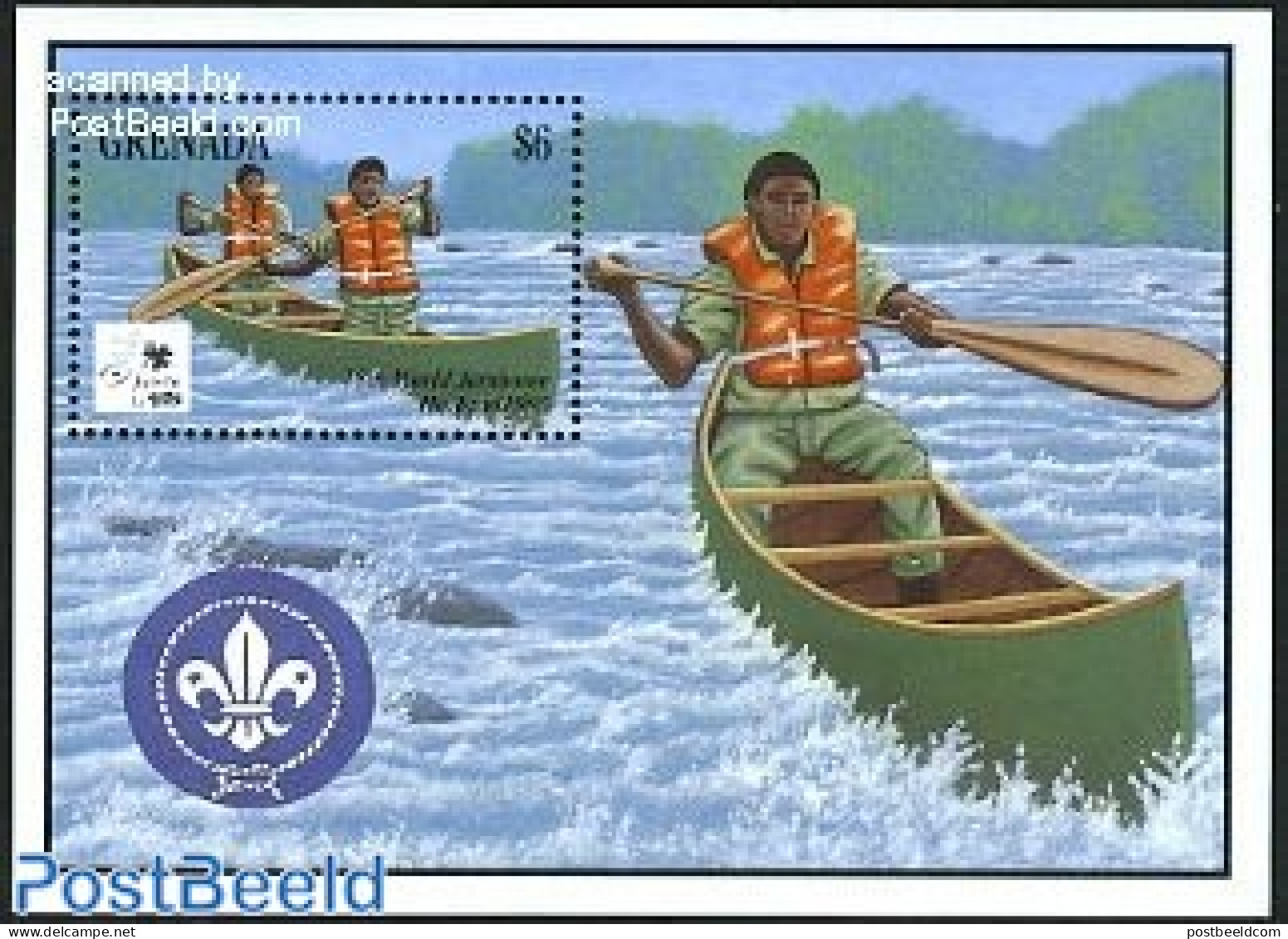 Grenada 1995 World Jamboree S/s, Mint NH, History - Sport - Transport - Netherlands & Dutch - Kayaks & Rowing - Scouti.. - Geographie