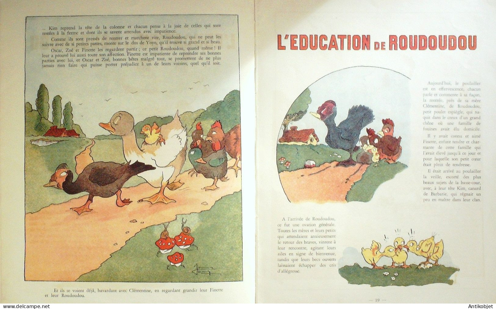Finette & Roudoudou & Son éducation Illustrateur Parent Maurice Eo 1947 - 5. Wereldoorlogen