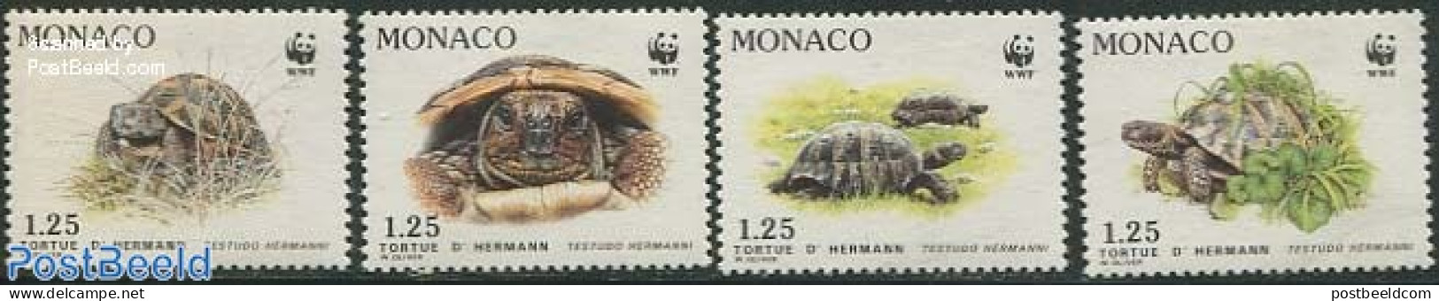Monaco 1991 WWF, Turtles 4v, Mint NH, Nature - Turtles - World Wildlife Fund (WWF) - Unused Stamps