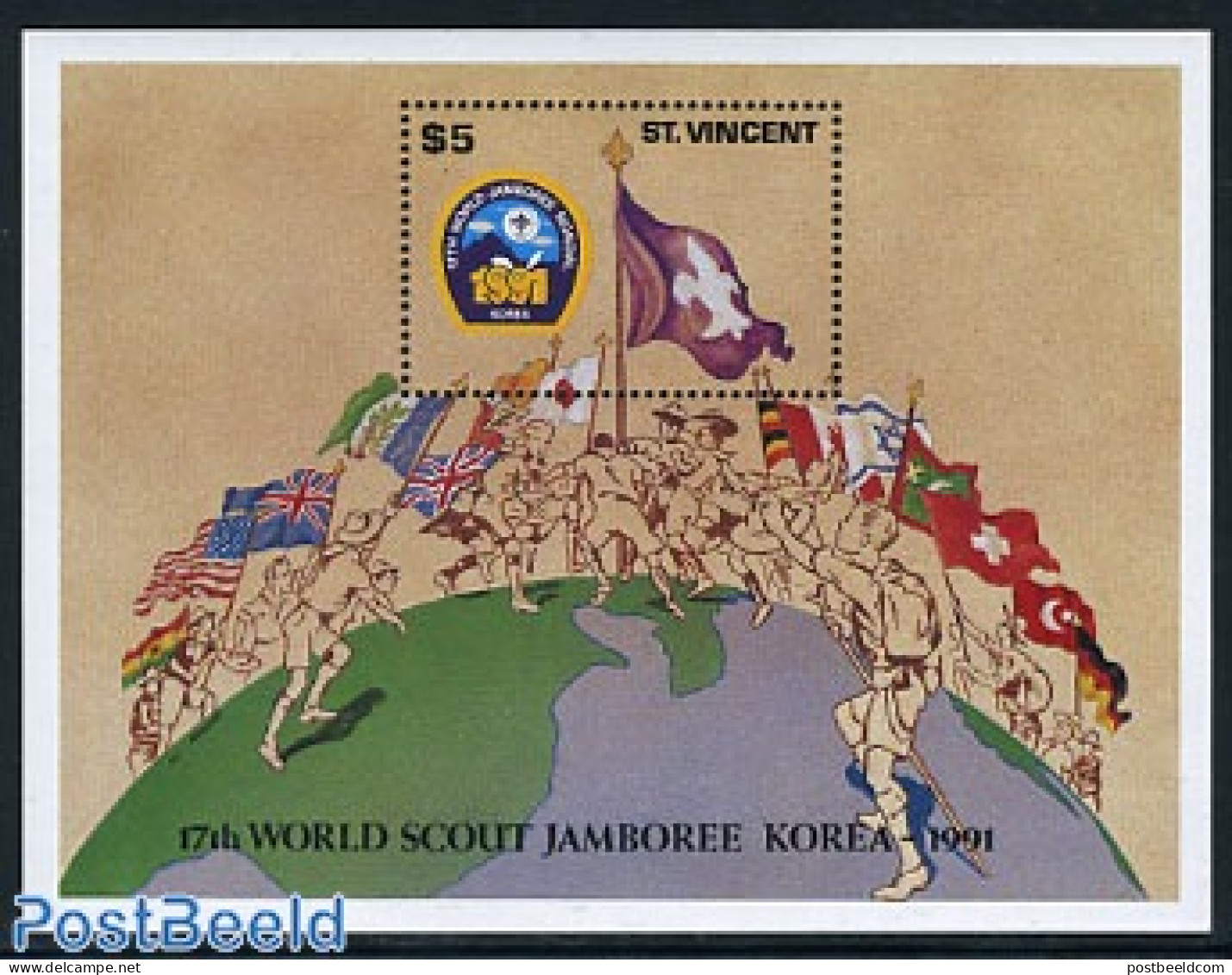 Saint Vincent 1991 World Jamboree Korea S/s, Mint NH, Sport - Scouting - St.Vincent (1979-...)