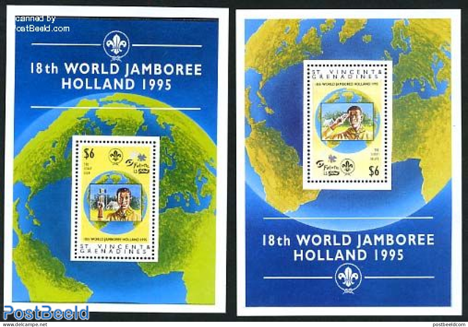 Saint Vincent 1995 World Jamboree Netherlands 2 S/s, Mint NH, History - Sport - Various - Netherlands & Dutch - Scouti.. - Geographie