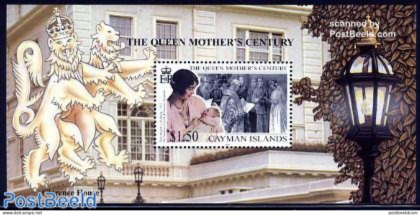 Cayman Islands 1999 Queen Mother S/s, Mint NH, History - Kings & Queens (Royalty) - Königshäuser, Adel