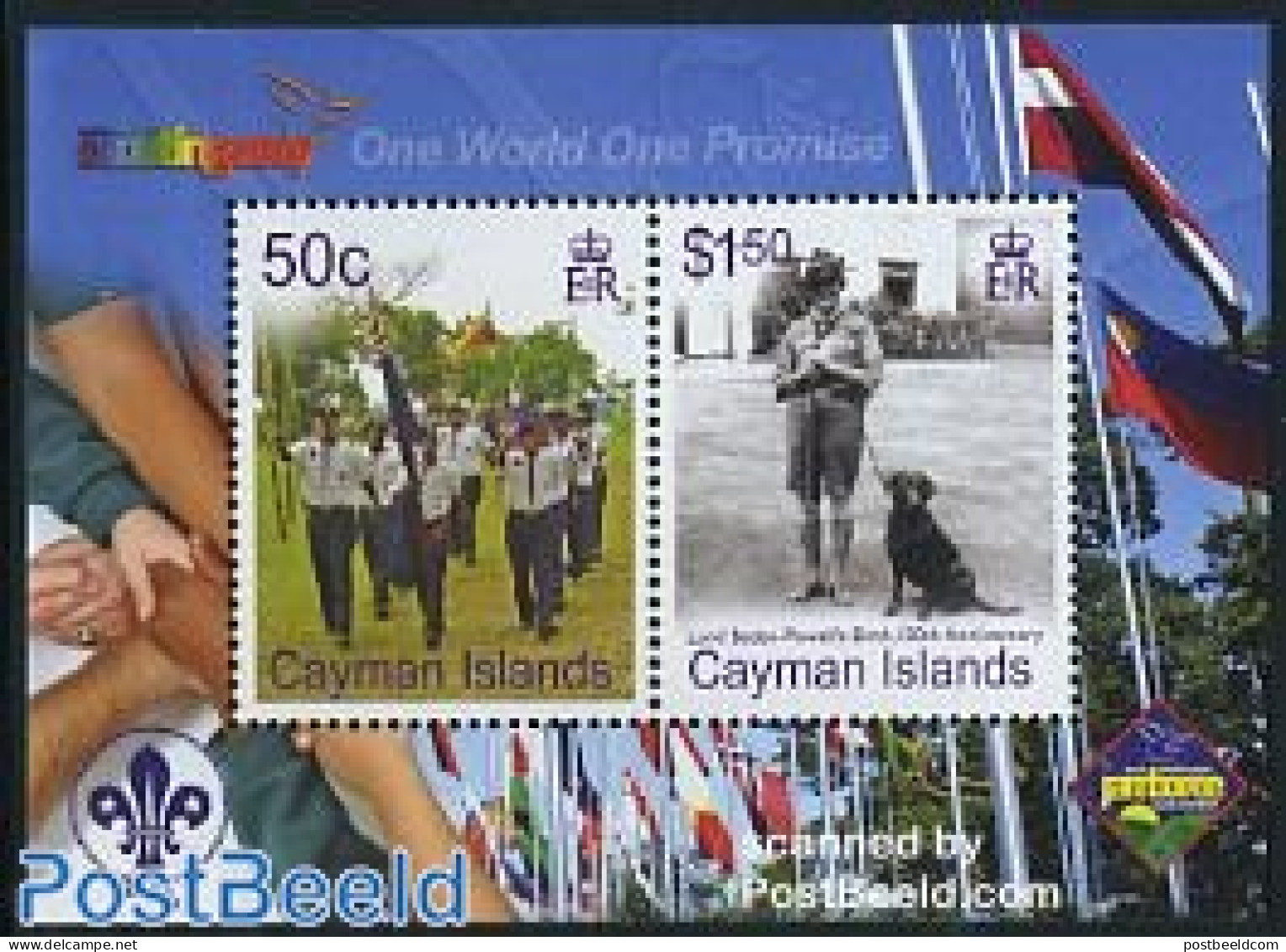 Cayman Islands 2007 Scouting Centenary S/s, Mint NH, Nature - Sport - Dogs - Scouting - Kaaiman Eilanden