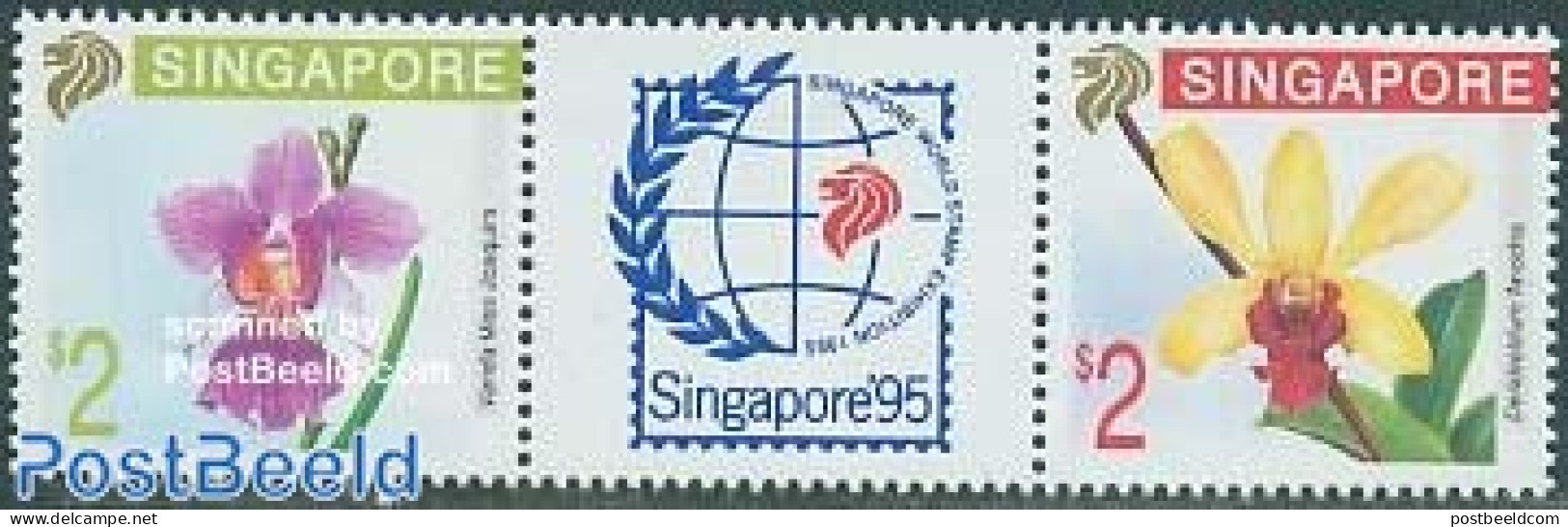 Singapore 1991 Orchids 2v+tab [:T:], Mint NH, Nature - Orchids - Andere & Zonder Classificatie