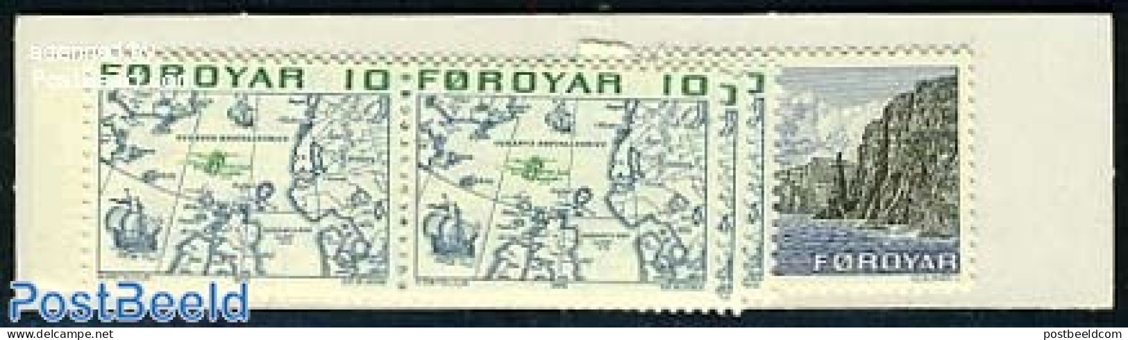 Faroe Islands 1975 Definitives Booklet (6x10+2x70), Mint NH, Various - Stamp Booklets - Maps - Unclassified