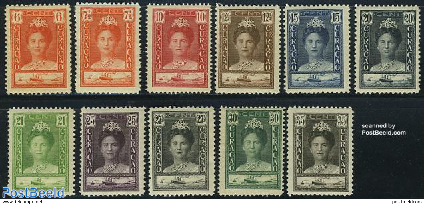 Netherlands Antilles 1928 Definitives 11v, Unused (hinged), Transport - Ships And Boats - Ships