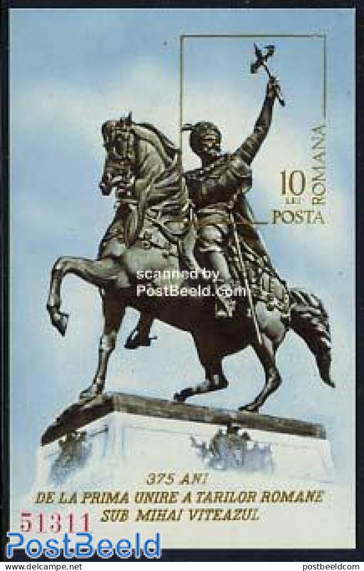 Romania 1975 Mihai Viteazul S/s, Mint NH, Nature - Horses - Art - Sculpture - Unused Stamps