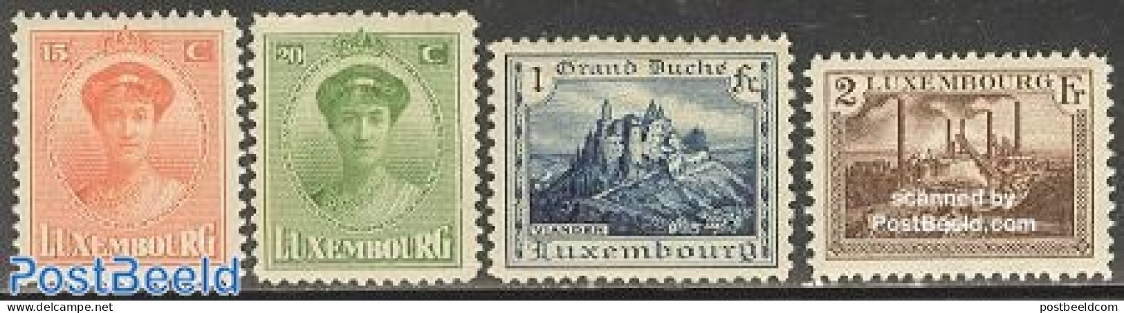Luxemburg 1925 Definitives 4v, Unused (hinged), Various - Industry - Art - Castles & Fortifications - Nuevos