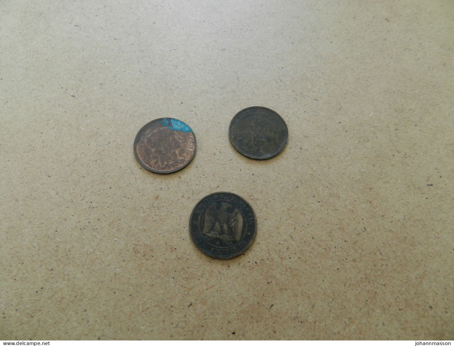 Lot De  Trois  Monnaies  2  Centimes    1855 A - 1903 - 1913 - Kilowaar - Munten