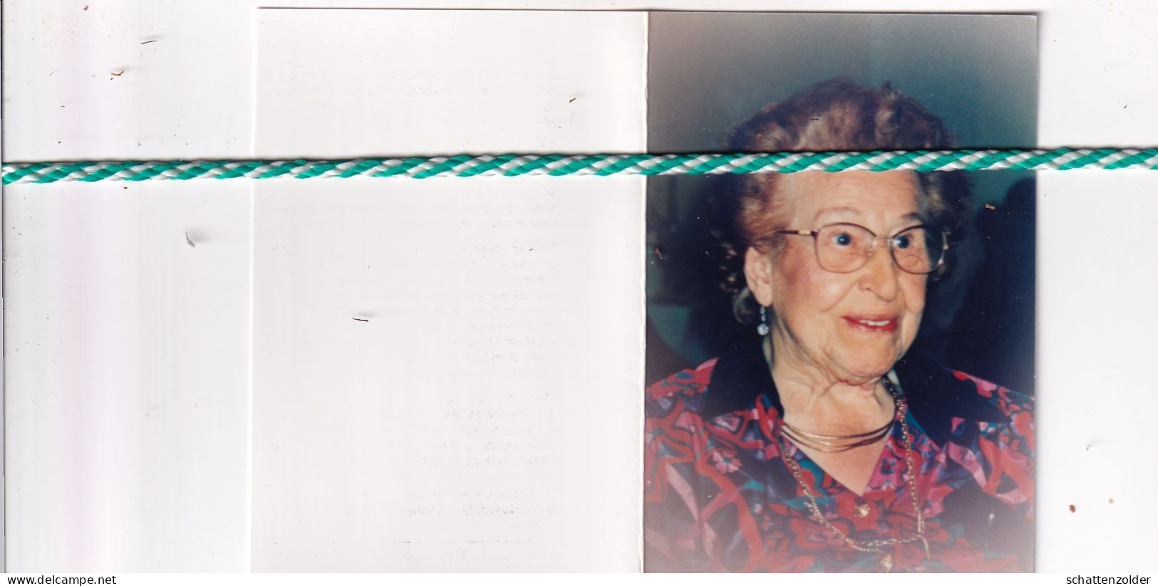 Bertha Van Acker-Van Kerckhove, Zele 1907, Sint-Niklaas 1995. Foto - Obituary Notices