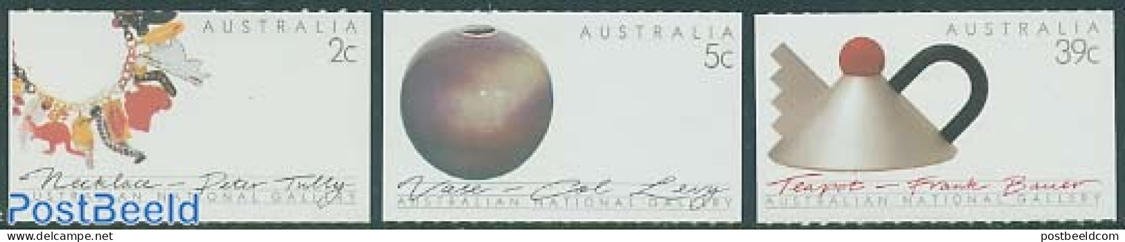 Australia 1988 Art 3v From Booklet, Mint NH, Art - Handicrafts - Industrial Design - Unused Stamps