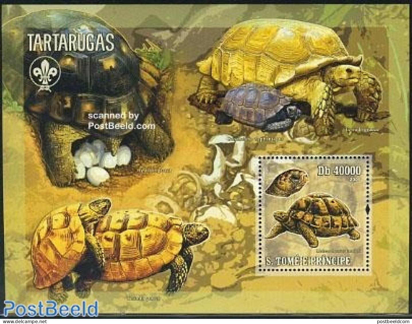 Sao Tome/Principe 2006 Scouting, Turtles S/s, Mint NH, Nature - Sport - Animals (others & Mixed) - Reptiles - Turtles .. - Sao Tome Et Principe